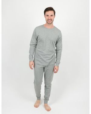 Leveret Cotton Solid Matching Family Pajamas - Gray