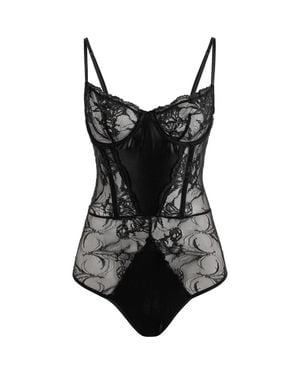 Mers Silk Calista Bodysuit - Black