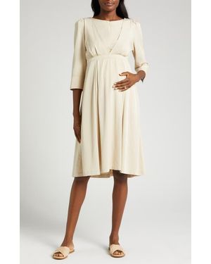 Marion Sarah Empire Waist Maternity/Nursing Dress - Natural