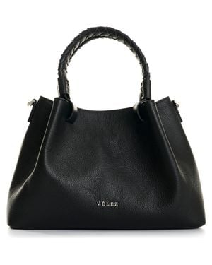 Velez Alessia Leather Crossbody Bag - Black