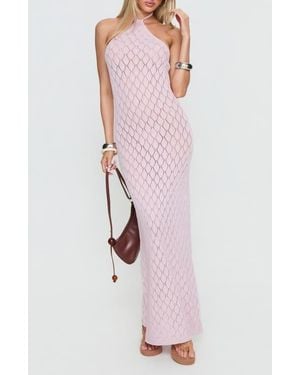 Princess Polly Jorda Halter Crochet Maxi Dress - Pink