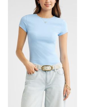 BP. Stretch Cotton Blend Baby Tee - Blue