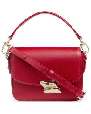 LK Bennett Frankie Core Leather Crossbody Bag - Red