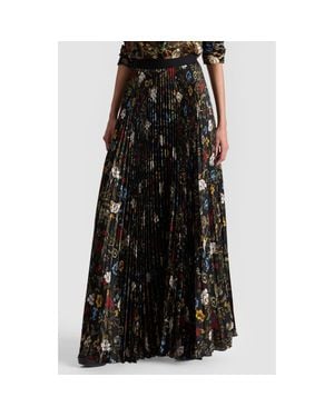 Alice + Olivia Katz Pleated Maxi Skirt - Black