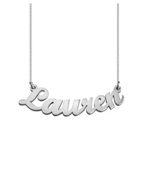 Melanie Marie Personalized Nameplate Pendant Necklace - White