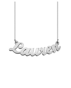Melanie Marie Personalized Nameplate Pendant Necklace - White