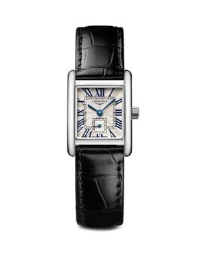 Longines Mini Dolcevita Leather Strap Watch, 21.5Mm X 29Mm - Black