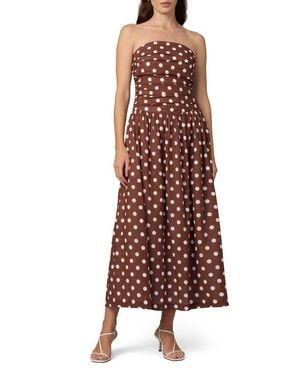 Joe's Jeans The Reina Linen Blend Strapless Maxi Dress - Red
