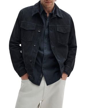 Rag & Bone Suede Trucker Jacket - Black