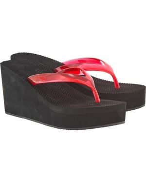 Ancient Greek Sandals Etheria Platform Wedge Flip Flop - Red
