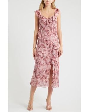 Chelsea28 Ruffle Midi Dress - Red