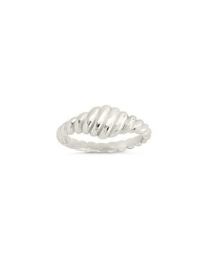 Sterling Forever Paula Ribbed Ring - White