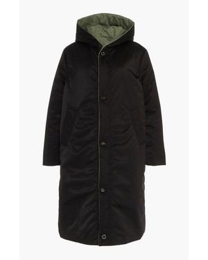 CAALO Reversible Satin Down Coat - Black
