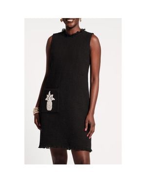 Frances Valentine Twiggy Fringe Pineapple Dress - Black