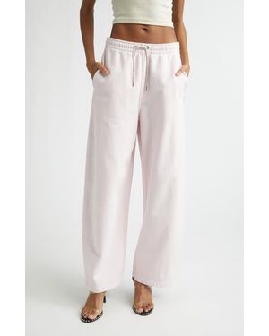 Alexander Wang Wide Leg Sweatpants With Rhinestone Drawstring - Pink