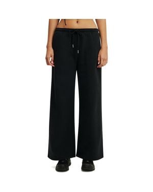 Cotton On Active Plush Tie Waist Wide Leg Sweatpant - Black