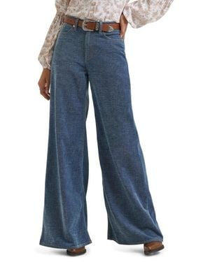 Wrangler Western High Waist Wide Leg Jeans - Blue