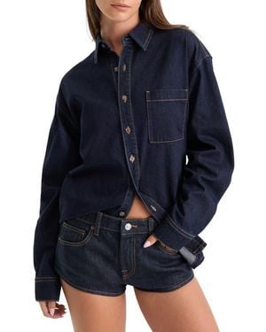 GOOD AMERICAN The Denim Easy Shirt - Blue