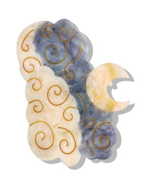 Solar Eclipse Hand Painted Celestial Moon Claw Clip - Metallic