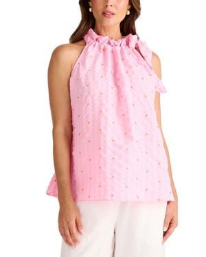 Brave+True Soul Seersucker Sleeveless Top - Pink