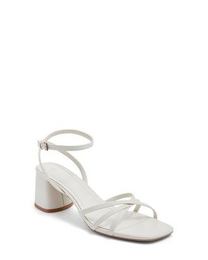 BP. Isabelle Heel Ankle Strap Sandal - White