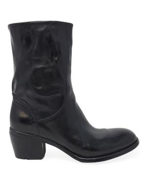 Madison Maison Leather Mid Calf Boot - Black