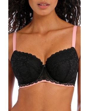 Freya Offbeat Underwire Padded Half Cup Bra - Black