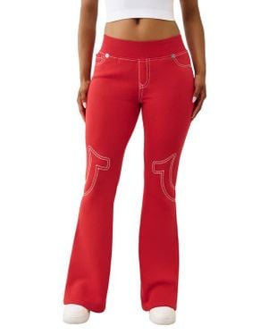 True Religion Pull-On Flare Jeans - Red
