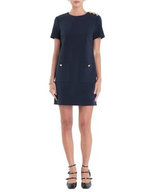 English Factory Golden Button Shift Minidress - Blue
