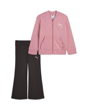 PUMA Kids' Fleece Jacket & Flare Leggings Set - Pink
