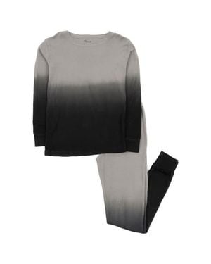 Leveret Cotton Two-Piece Pajamas, Stripes, Solids & Tie Dye - Black