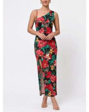 Rachel Roy Devin One Shoulder Maxi Dress - Red