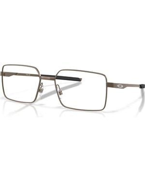 Oakley 56Mm Rectangle Optical Glasses - Metallic