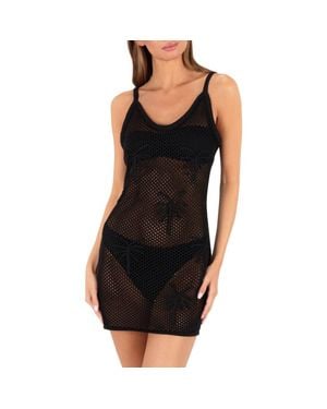 Hurley Embroidered Open Stitch Cover-Up Sundress - Black