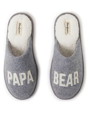 Dearfoams Carson Papa Bear Dad Scuff Slipper - Metallic