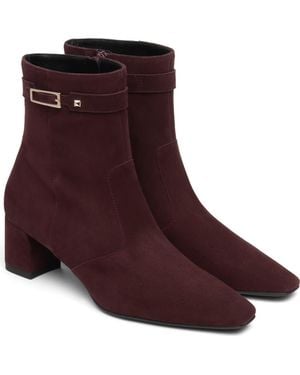 Nero Giardini Suede Block Heel Bootie - Purple