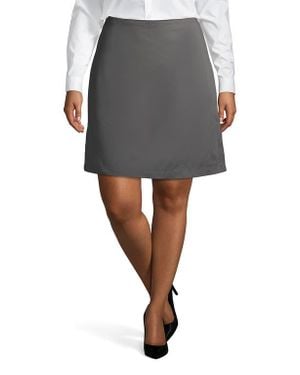 Lands' End School Uniform Plus Size Blend Chino Skort Top Of Knee - Gray