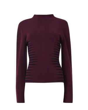 eem Jacquard Knit Fitted Top - Purple