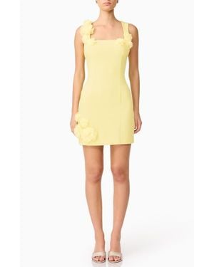 Elliatt Trompe Floral Sleeveless Minidress - Yellow