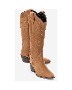 Forever & Always Shoes Pietro Leather Western Knee High Boot - Brown