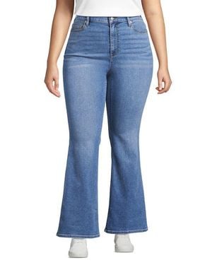 Lands' End Plus Size High Rise Denim Skinny Flare Jeans - Blue