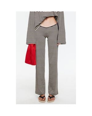 Lioness Bloom Side Tie Wide Leg Pants - Red
