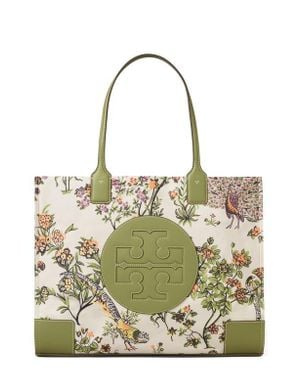 Tory Burch Ella Floral Print Tote - Metallic