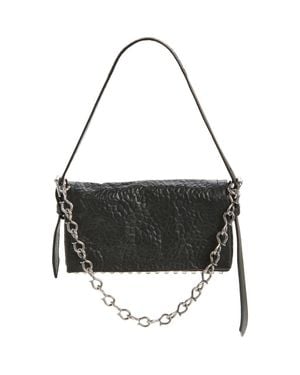 Alexander Wang Slim Ricco Crushed Leather Shoulder Bag - Black