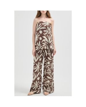 NUAJE NUAJE Rhea Wide-Leg Linen Pant - Brown