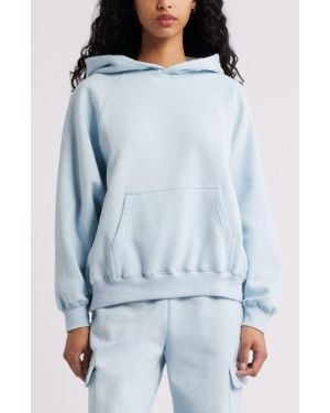 BP. Fleece Detail Oversize Raglan Hoodie - Blue
