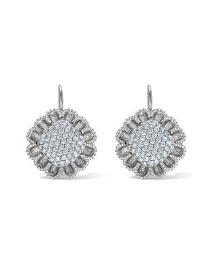 Mindi Mond Floating All Diamond Drop Earrings - Multicolor