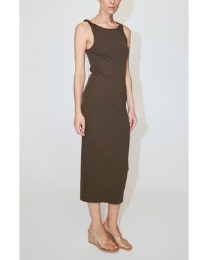 Mango Twist Strap Sleeveless Maxi Dress - Brown