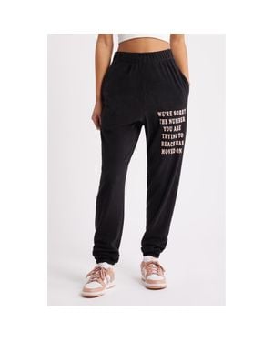 Boys Lie 1-800 Mac Slim Brushed Terry Sweatpants - Black