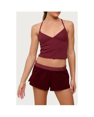 Edikted Felice Cross Back Crop Tank - Red